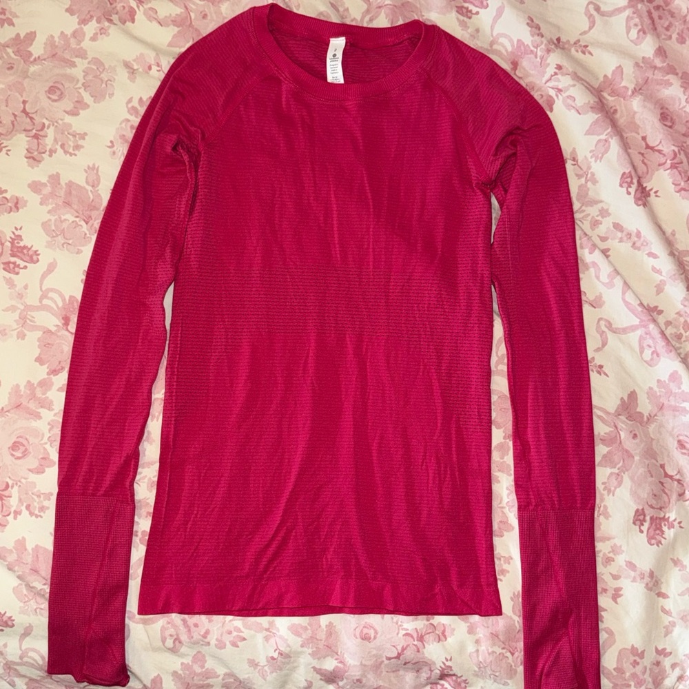 lululemon athletica Vibrant Pink Long Sleeve Tee